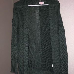 green cardigan